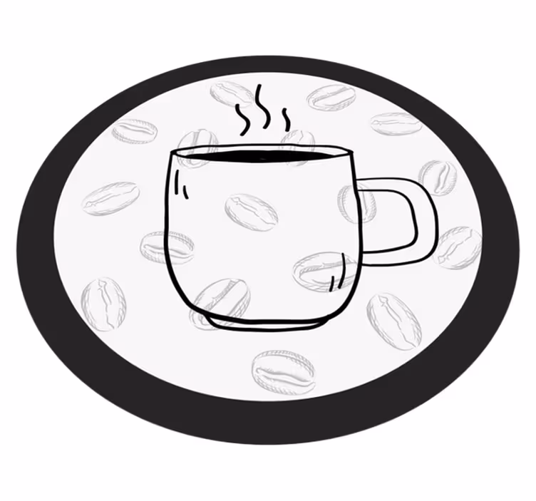 Vinil pod u kuhinji ilustracija šalice za kavu - TenStickers
