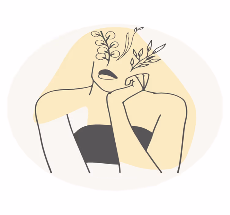 žene elegantna linija art style moderni tepih - TenStickers