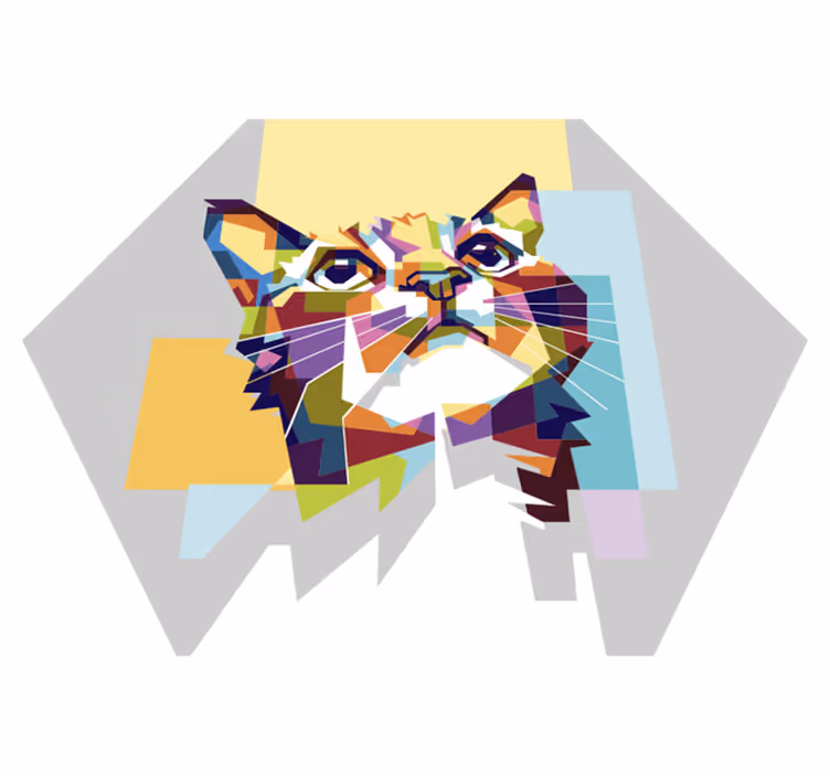 Vinil podovi geometrijski geometrijska mačka - TenStickers