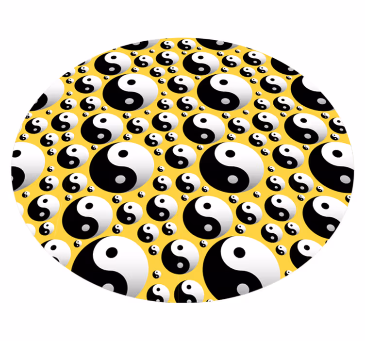 Okrugli vinil tepih yin yang krugovi etnički tepih - TenStickers