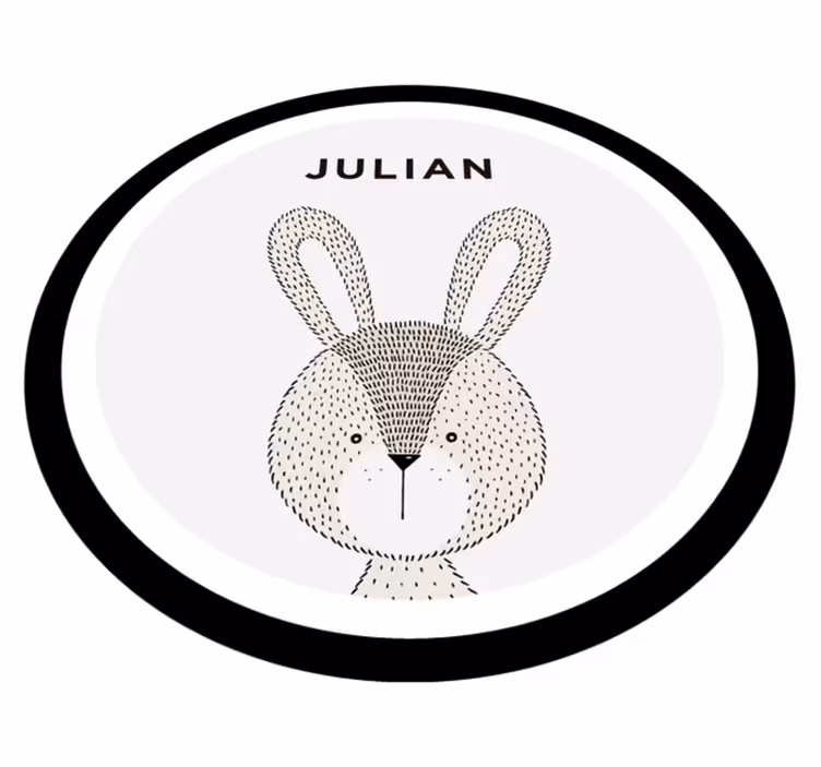 Prilagodljivi vinil prostirka zec personalizirana prostirka - TenStickers