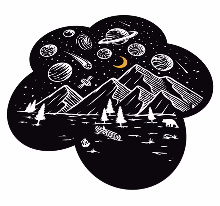 Vinil podovi igre scena svemirske avanture - TenStickers