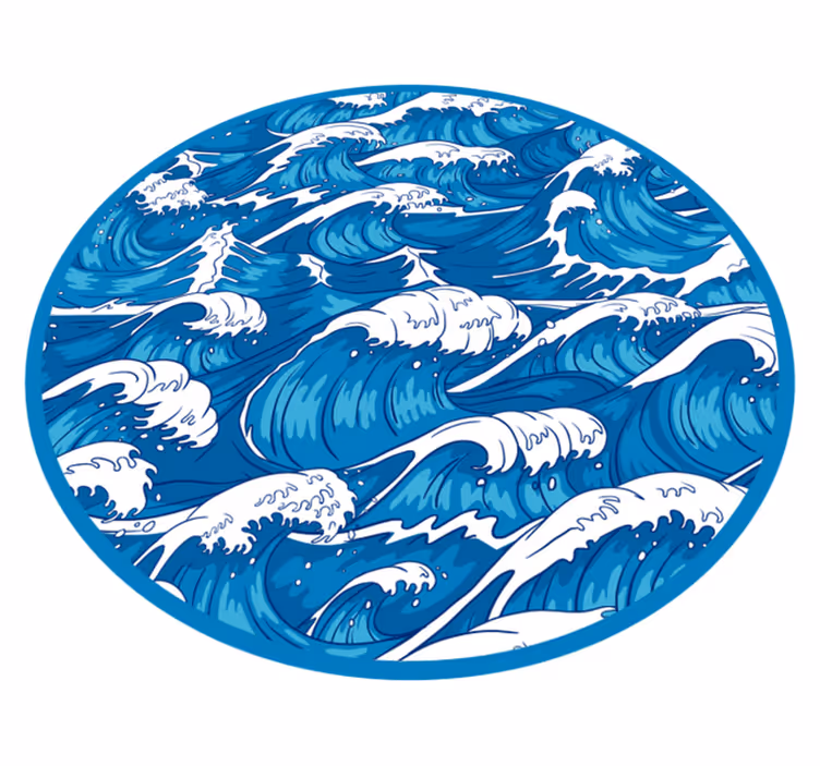 Japanski valovi priroda vinil prostirka - TenStickers
