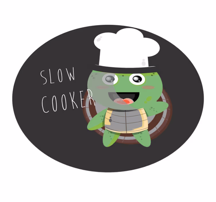 Vinil pod u kuhinji kuharska kornjača ilustracija - TenStickers