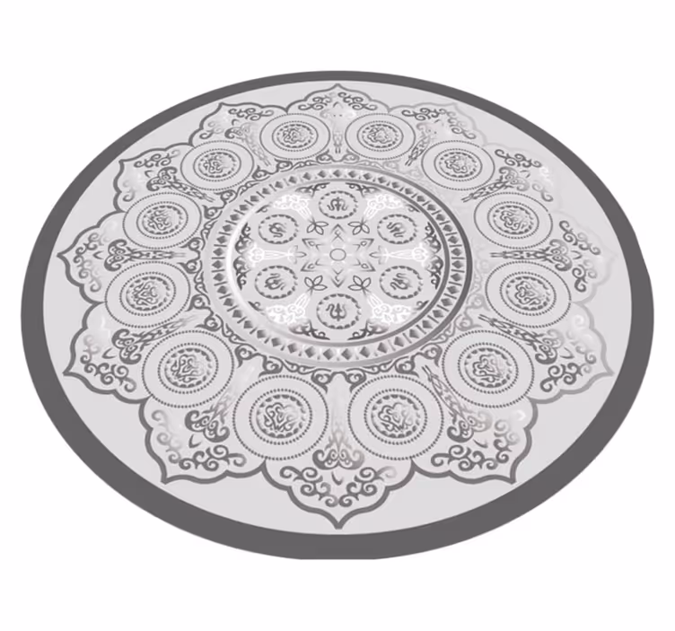 Sivi uzorak mandale mandala vinil prostirka - TenStickers