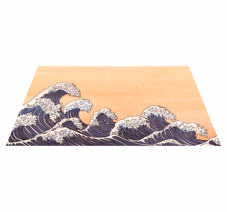 Tradicionalni japanski talasni vinil tepih - TenStickers