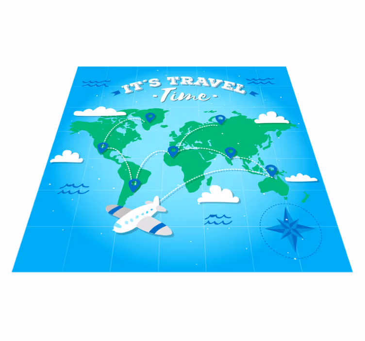 Zeleni worldmap tepih karte svijeta - TenStickers