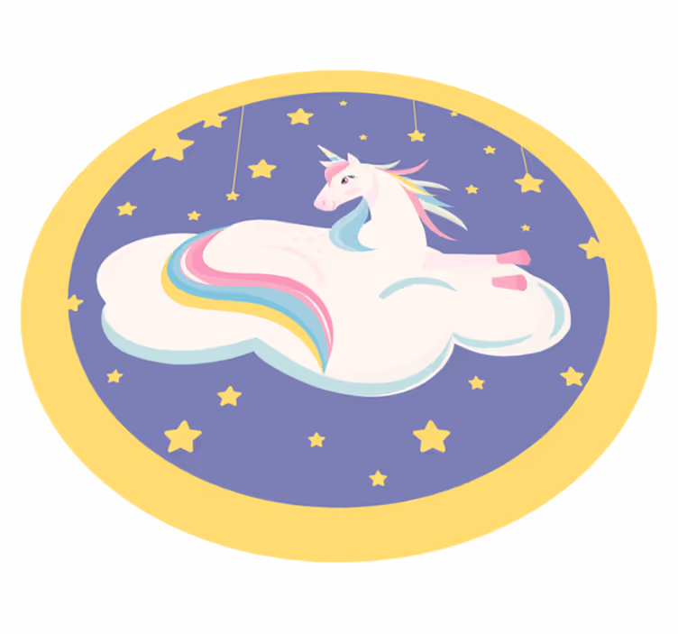 Jednorog položen na oblak životinjskog saga - TenStickers