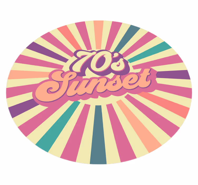 Vinilne prostirke s frazama vibracije zalaska sunca 70-ih - TenStickers