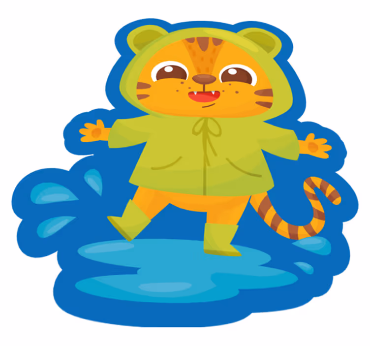 Preslatki anime tigrov vinil tepih - TenStickers