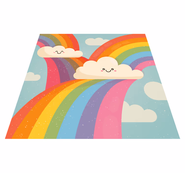 Duga u oblacima djeca vinil prostirka - TenStickers