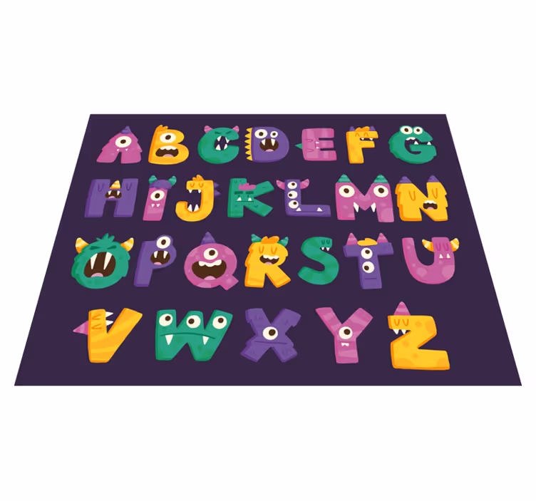 Crtić čudovište abeceda vinil abeceda prostirka - TenStickers