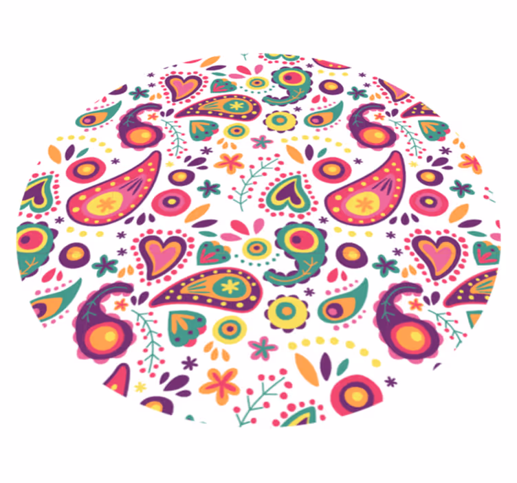 Vinil podovi cvijeće i biljke šareni paisley uzorak - TenStickers