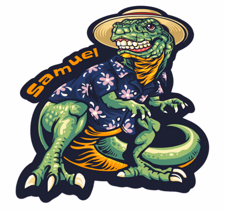 Vinil podovi s imenima odjeća dinosaura za odmor - TenStickers