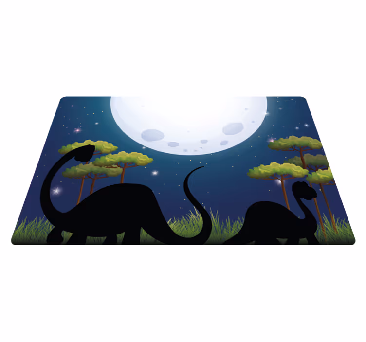 Dinosaur u prirodi tepih za spavaću sobu - TenStickers