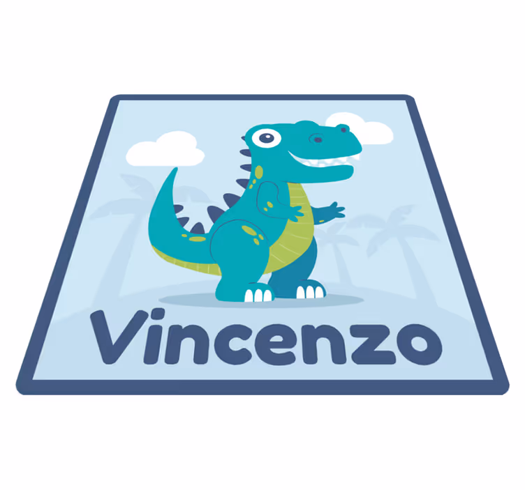 T rex personalizirana prostirka za dinosaure - TenStickers