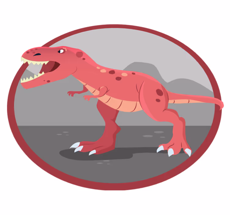 Crveni rik dinosaura 3d vinil prostirka - TenStickers