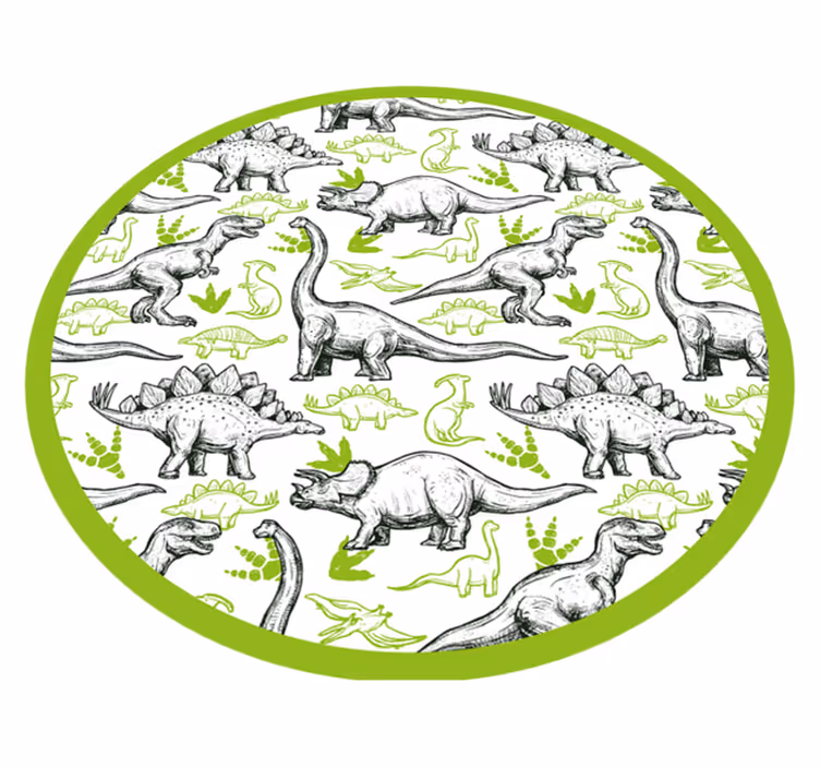 Dvije boje crtani životinjski tepih s dinosaurima s printom - TenStickers