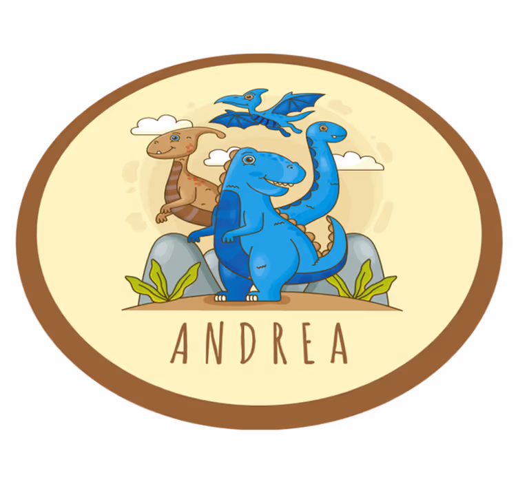Svijet dinosaura s imenom personalizirana prostirka - TenStickers