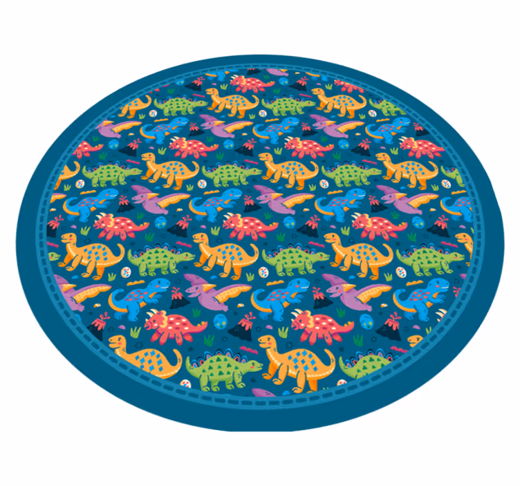 Vinil podovi djeca kružni uzorak dinosaura - TenStickers