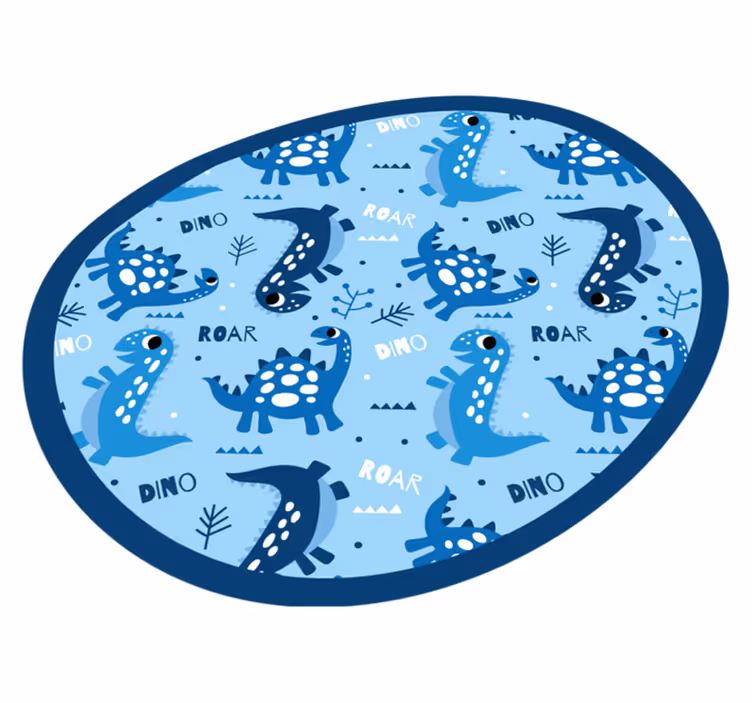 Plavi dinosauri riču i dino vinil prostirka - TenStickers