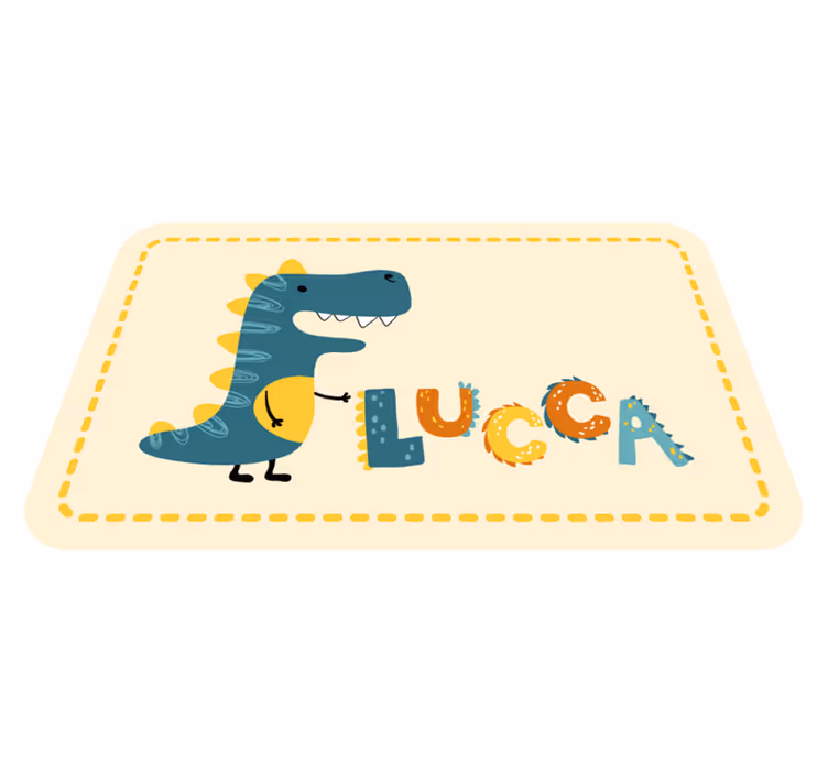 Vinil podovi s imenima razigrani dinosaur - TenStickers