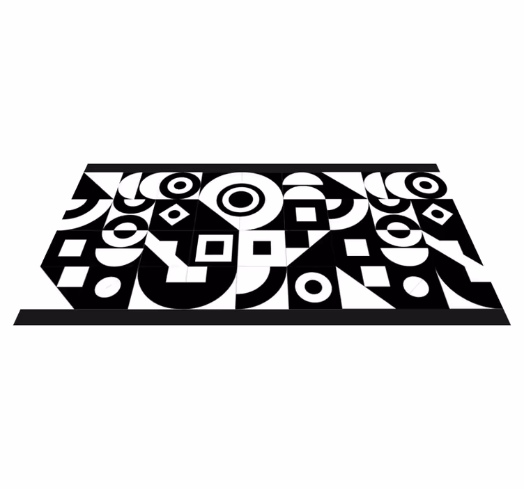 Geometrijski trkači s crno-bijelim uzorkom - TenStickers
