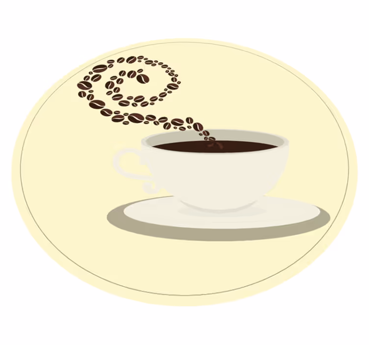 Espresso šalica za kavu zrna kave moderni tepih - TenStickers
