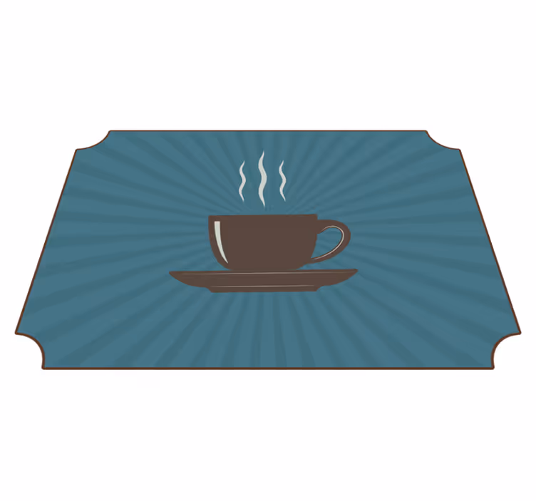 Espresso šalica za kavu plava pozadina moderni tepih - TenStickers
