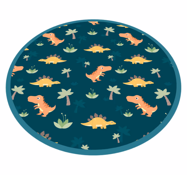 Vinil podovi djeca okruglica dinosaura - TenStickers