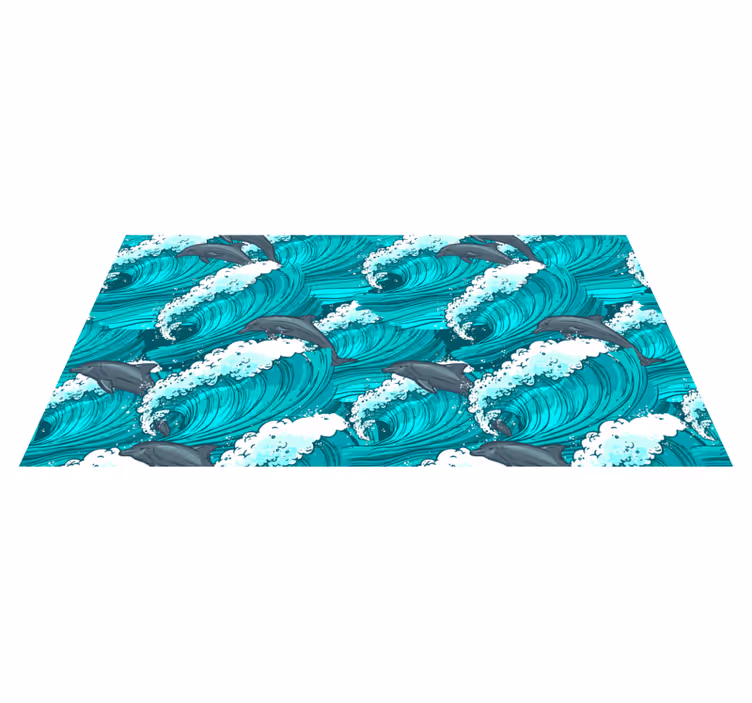 Dupin u oceanu životinjski vinil tepih - TenStickers