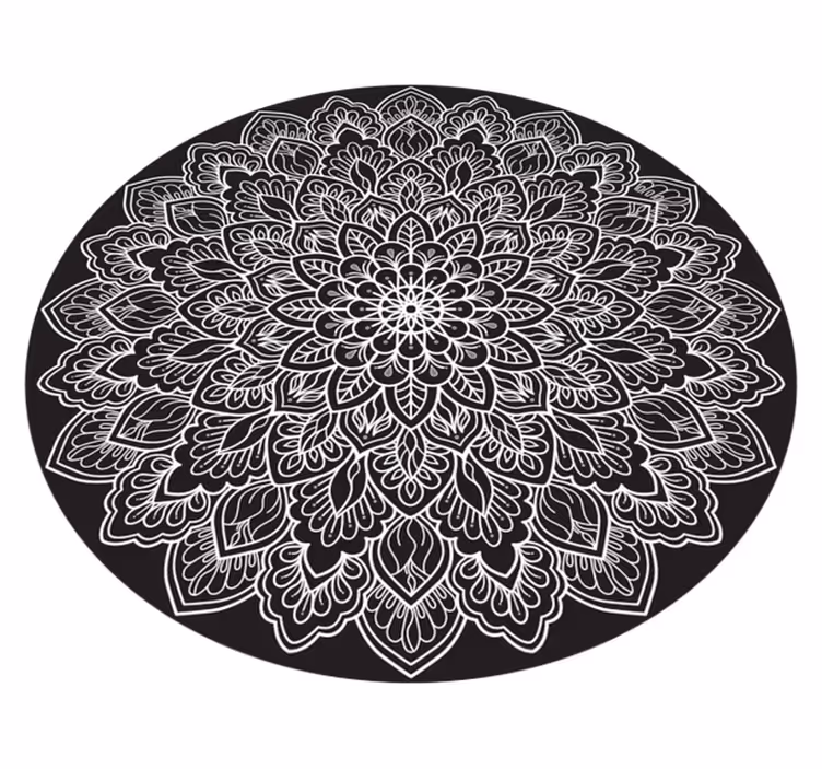 Crno-bijela mandala vinil prostirka - TenStickers