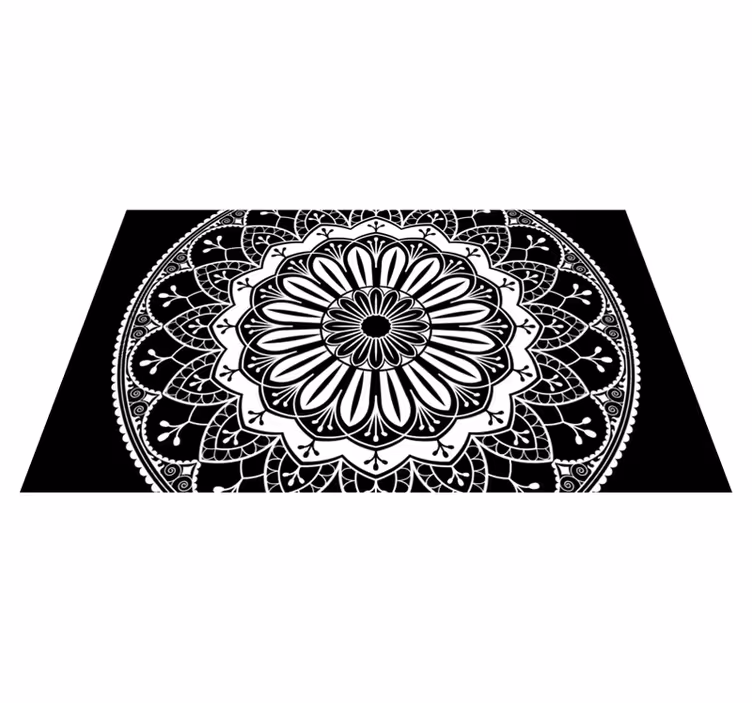 Vinil podovi mandala crni botanički motiv - TenStickers