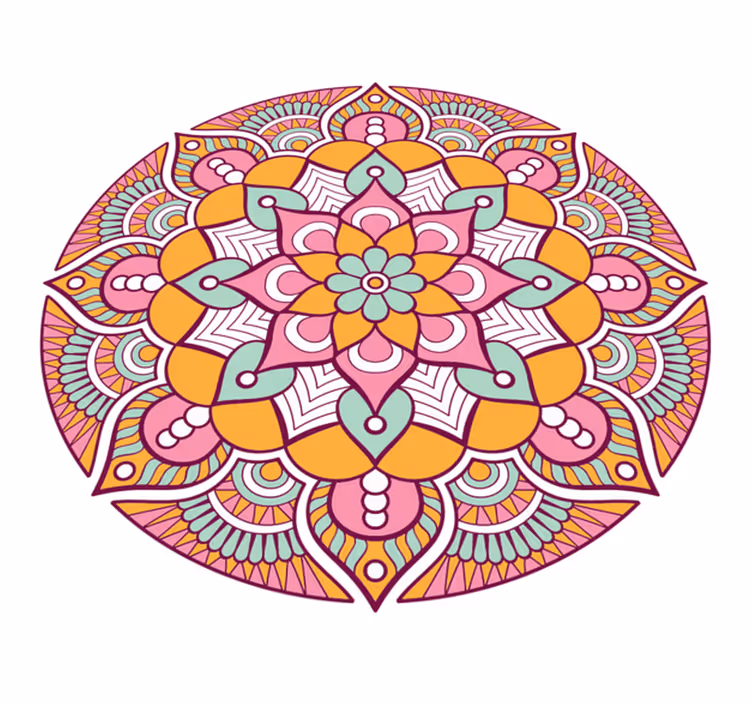 Vinil podovi mandala živahan cvjetni koncept - TenStickers