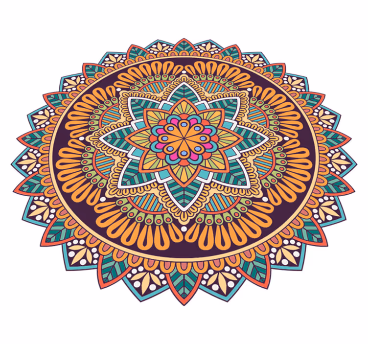 Vinil podovi mandala s vibrantnim motivom mandale - TenStickers