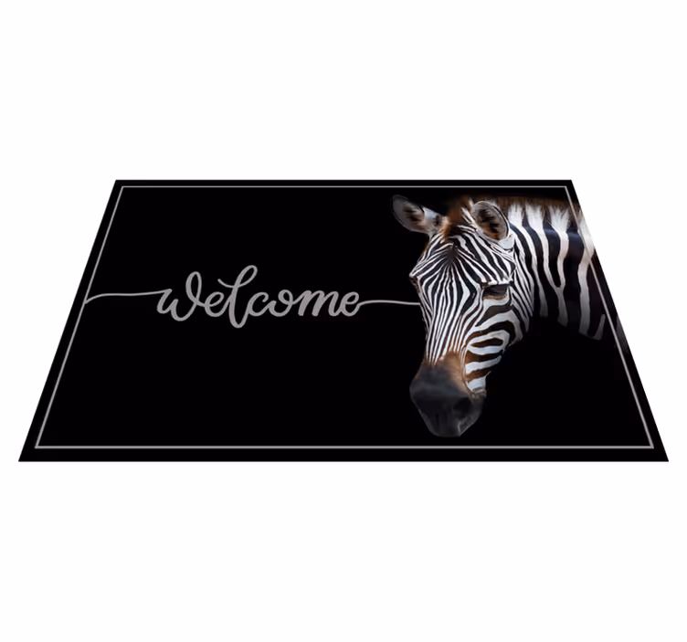 Vinilne prostirke s frazama zebrasta grafika dobrodošlice - TenStickers