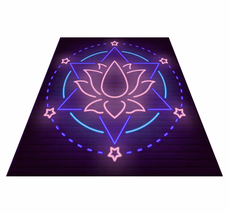 Vinil podovi mandala neonski uzorak mandale - TenStickers