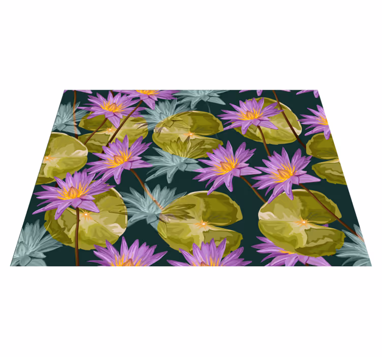 Lotus ljubičasta akvarel cvjetni tepih - TenStickers