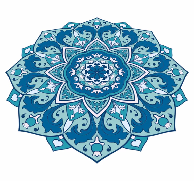 Vinil podovi mandala elegantni plavi uzorak - TenStickers
