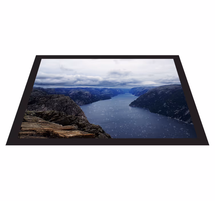 Norveška fjord plava voda priroda vinil prostirka - TenStickers