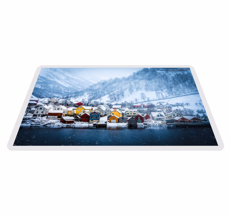 Vinil podovi priroda slikovito zimsko selo - TenStickers