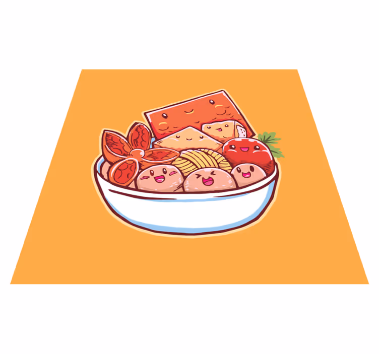 Vinil pod u kuhinji crtani sushi užitak - TenStickers