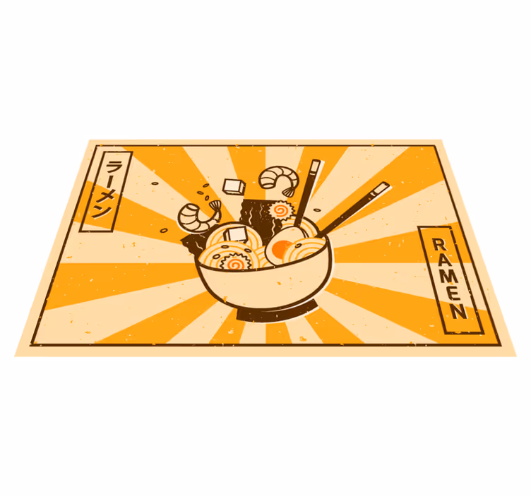 Vinil pod u kuhinji ramen ilustracija - TenStickers
