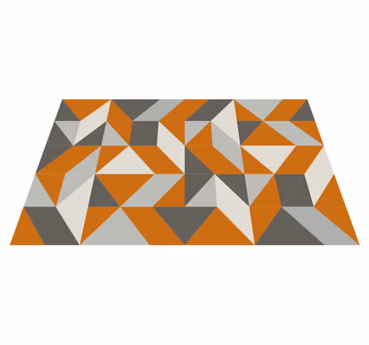 Narančaste i sive apstraktne moderne geometrijske prostirke - TenStickers