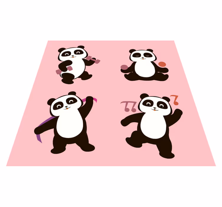 Vinil podovi djeca motiv plesa pande - TenStickers