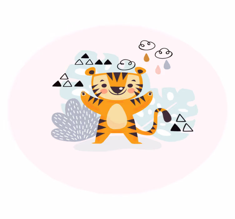 Vinil podovi rasadnici veseli tigar - TenStickers