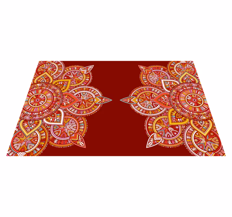 Etnička crvena mandala vinil prostirka - TenStickers