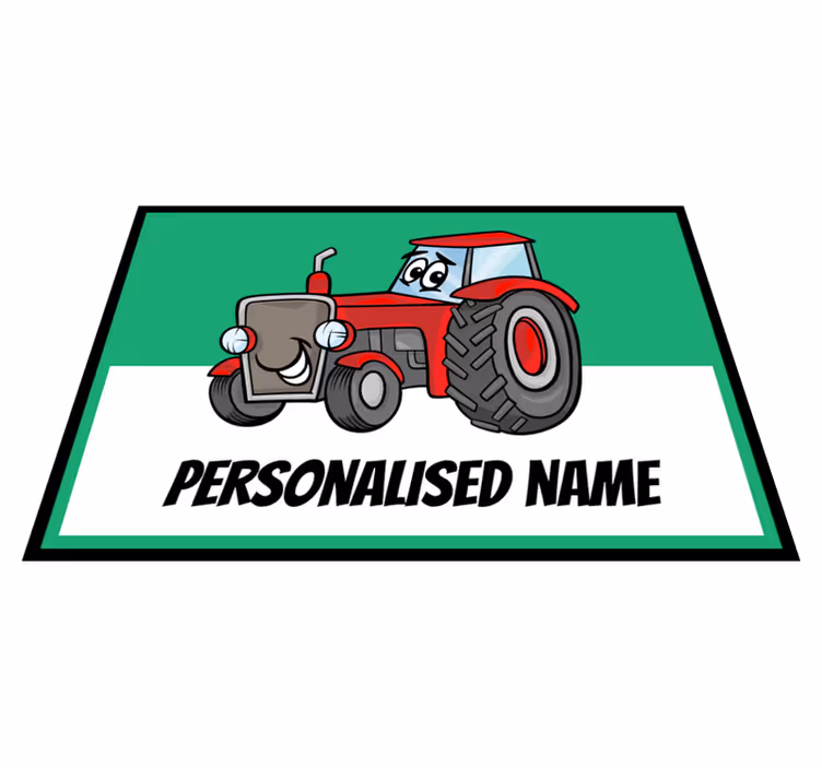 Personalizirani crveni traktor personalizirana prostirka - TenStickers