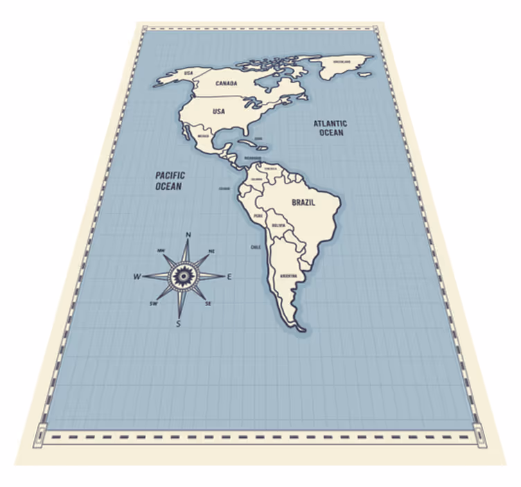 Vinil podovi karta svijeta mapa Amerike - TenStickers