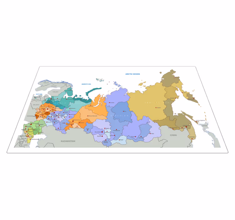 Vinil podovi karta svijeta ruske regije - TenStickers